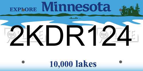 2KDR124 Minnesota License Plate