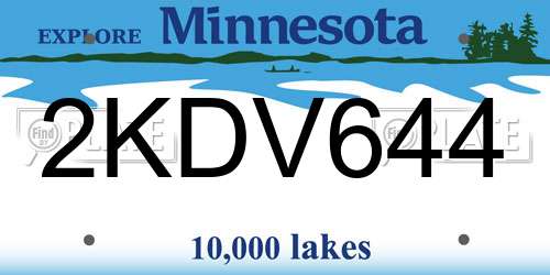 2KDV644 Minnesota License Plate