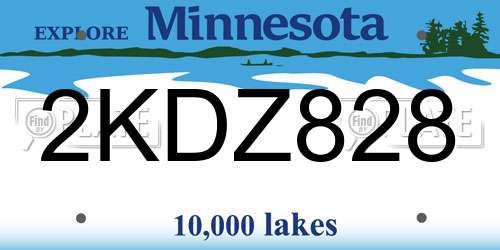 2KDZ828 Minnesota License Plate
