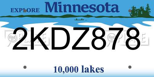 2KDZ878 Minnesota License Plate