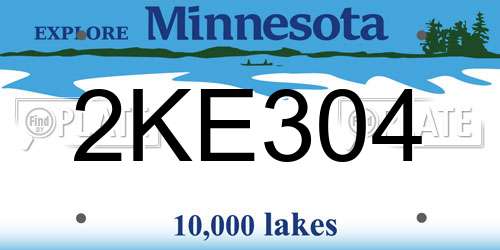 2KE304 Minnesota License Plate