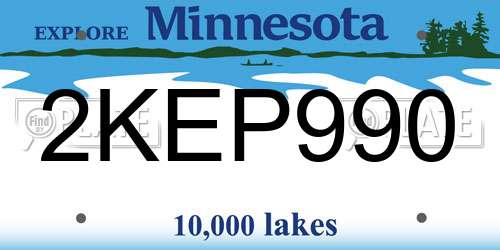 2KEP990 Minnesota License Plate