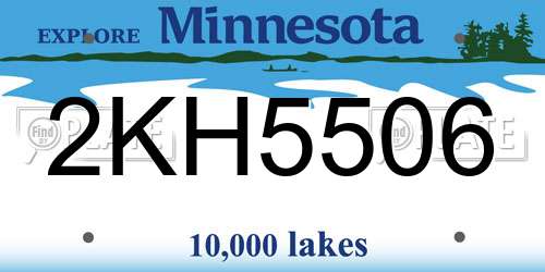 2KH5506 Minnesota License Plate