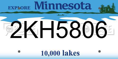 2KH5806 Minnesota License Plate