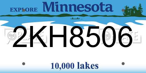2KH8506 Minnesota License Plate