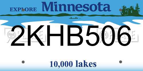 2KHB506 Minnesota License Plate