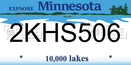 2KHS506 Minnesota License Plate