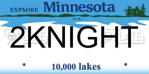 2KNIGHT Minnesota License Plate