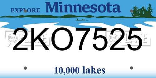2KO7525 Minnesota License Plate