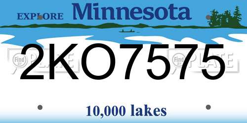 2KO7575 Minnesota License Plate