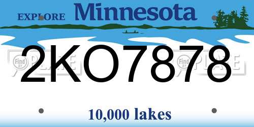 2KO7878 Minnesota License Plate