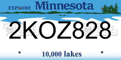 2KOZ828 Minnesota License Plate
