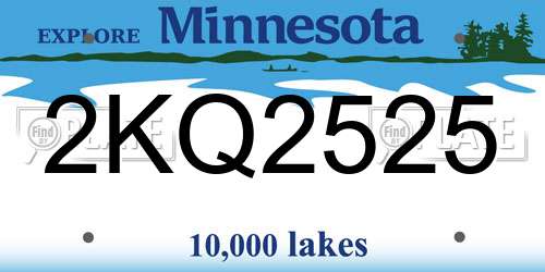 2KQ2525 Minnesota License Plate