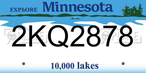 2KQ2878 Minnesota License Plate
