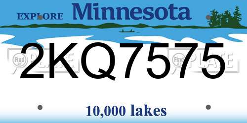 2KQ7575 Minnesota License Plate