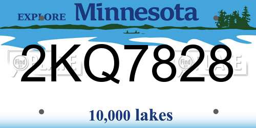 2KQ7828 Minnesota License Plate