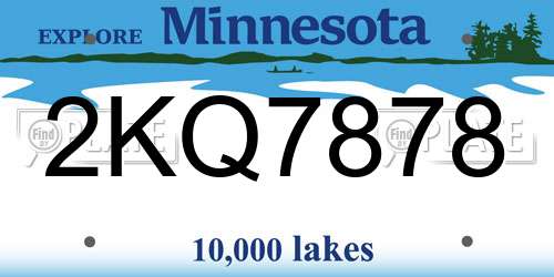 2KQ7878 Minnesota License Plate