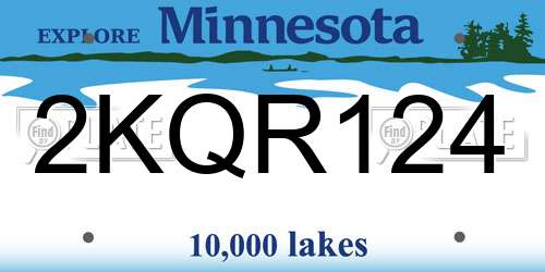 2KQR124 Minnesota License Plate
