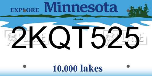 2KQT525 Minnesota License Plate