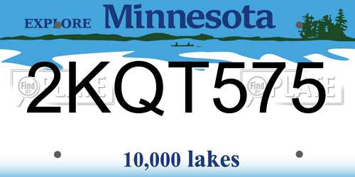 2KQT575 Minnesota License Plate