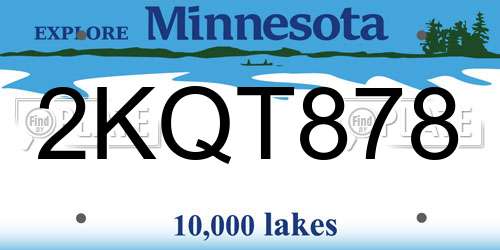 2KQT878 Minnesota License Plate