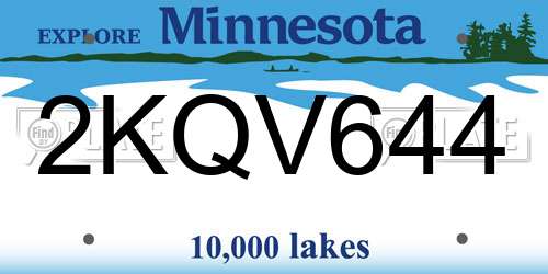 2KQV644 Minnesota License Plate