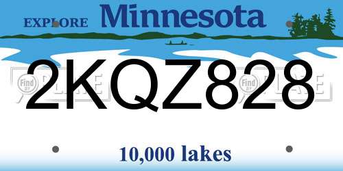 2KQZ828 Minnesota License Plate