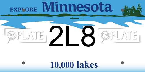 2L8 Minnesota License Plate