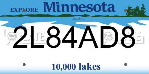 2L84AD8 Minnesota License Plate