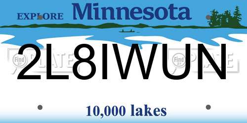 2L8IWUN Minnesota License Plate