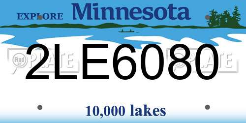 2LE6080 Minnesota License Plate