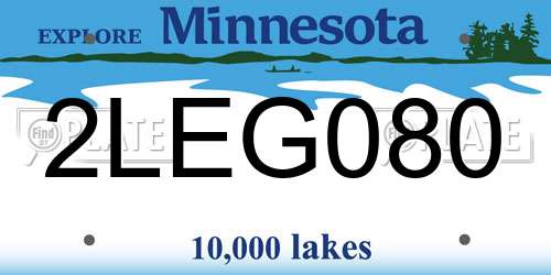 2LEG080 Minnesota License Plate
