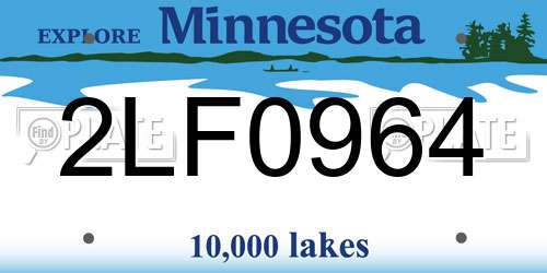 2LF0964 Minnesota License Plate