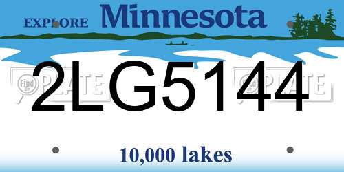 2LG5144 Minnesota License Plate