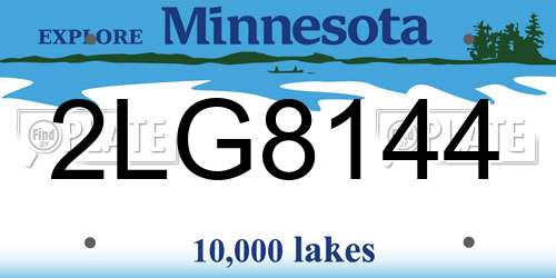 2LG8144 Minnesota License Plate