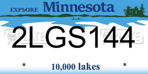 2LGS144 Minnesota License Plate