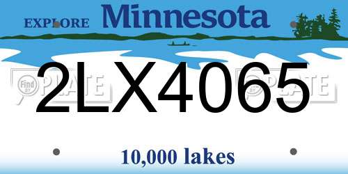 2LX4065 Minnesota License Plate