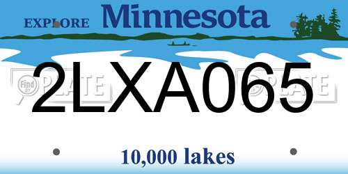 2LXA065 Minnesota License Plate