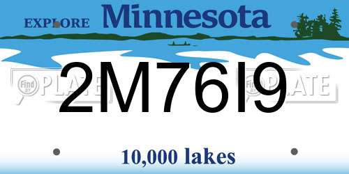 2M76I9 Minnesota License Plate