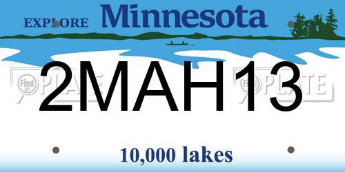 2MAH13 Minnesota License Plate