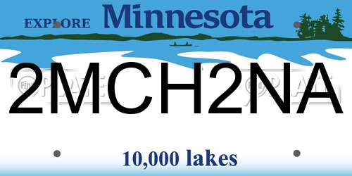 2MCH2NA Minnesota License Plate