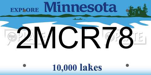 2MCR78 Minnesota License Plate