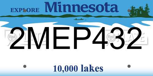 2MEP432 Minnesota License Plate