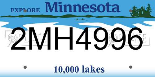 2MH4996 Minnesota License Plate
