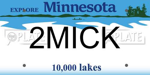 2MICK Minnesota License Plate
