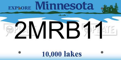 2MRB11 Minnesota License Plate