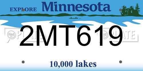2MT619 Minnesota License Plate