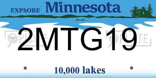 2MTG19 Minnesota License Plate