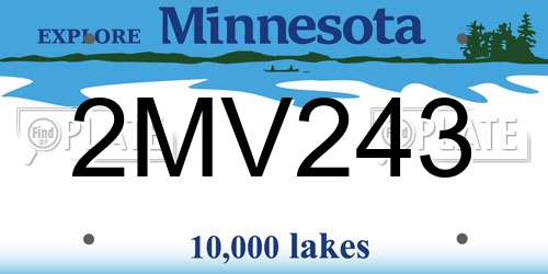2MV243 Minnesota License Plate