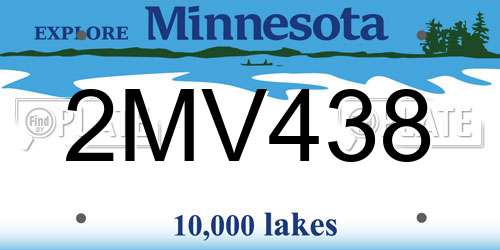 2MV438 Minnesota License Plate
